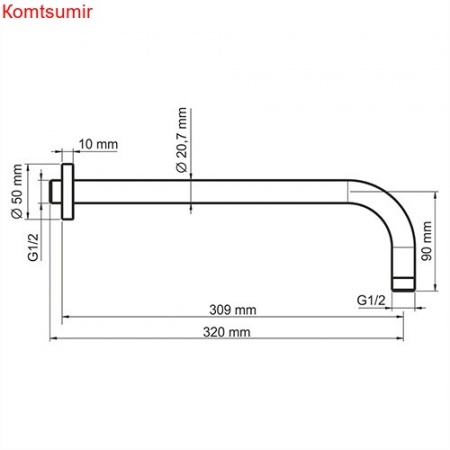 WasserKRAFT A114 Настенный верхний излив для душа