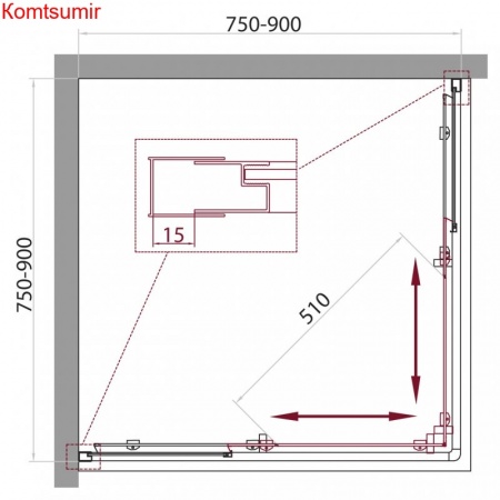 Душевой уголок BelBagno UNIQUE-A-2-75/90-C-Cr