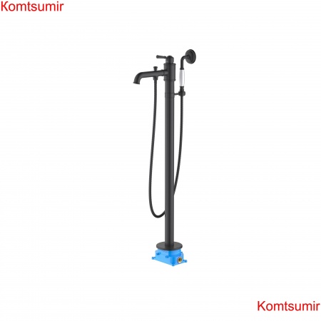 Смеситель для ванны напольный (внешняя и скрытая часть) AQUATEK, матовый черный AQ1545MB КЛАССИК