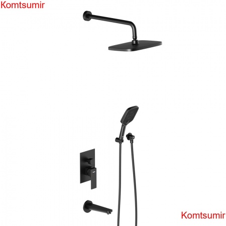 Damixa 953510300 Gala встраиваемая душевая система со смесителем и изливом, чёрный