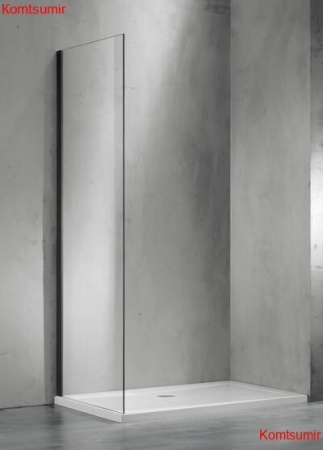 Боковая часть душ. ограждения SANTREK AQUA Evo- SP-1000-C-Matt Black 1000*1950 стекло Прозр. 8мм, профиль Чёрный