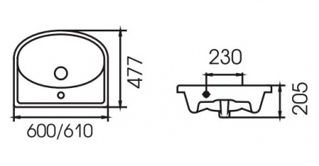 Мебельная раковина Cersanit Erica 61