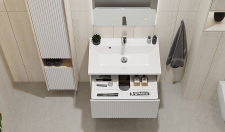 Тумба Tossony 70 подвесная Сонома светлая/Белый