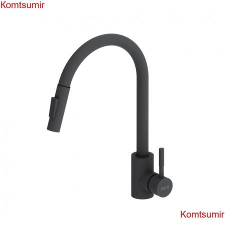 Dorff D3007522 Logic Кухонный смеситель  с вытягивающимся изливом, черный