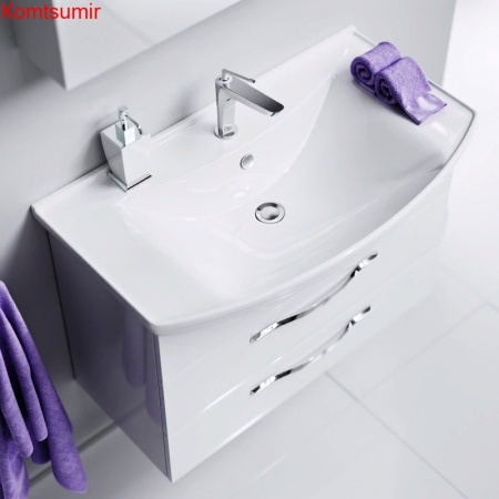 Тумба с раковиной Aqwella Allegro 75 с 2 ящиками