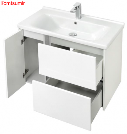 Тумба под раковину AQUATON Стоун 80 подвесная, белая (1A228201SX010)