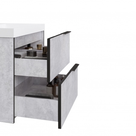 Тумба Fostero 80 подвесная Цемент Светлый с раковиной