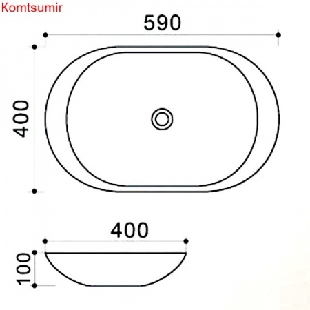 Раковина Azario 59х40х10, накладная, белая (AZ-4542)