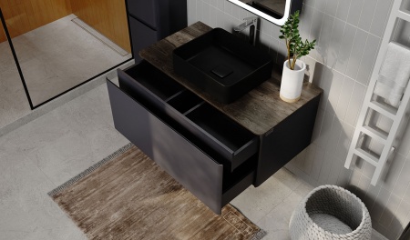 Тумба Morelle 100 подвесная Антрацит/Трюфель