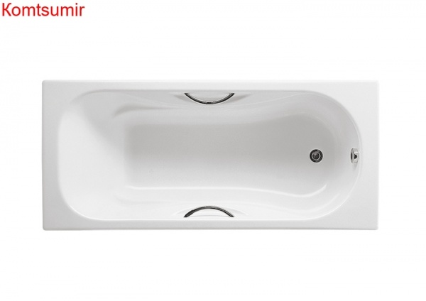 Ванна чугунная Roca MALIBU 160х75, противоскользящее покрытие, с отверстиями для ручек