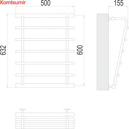 Каскад П5 600х500 Полотенцесушитель  TERMINUS
