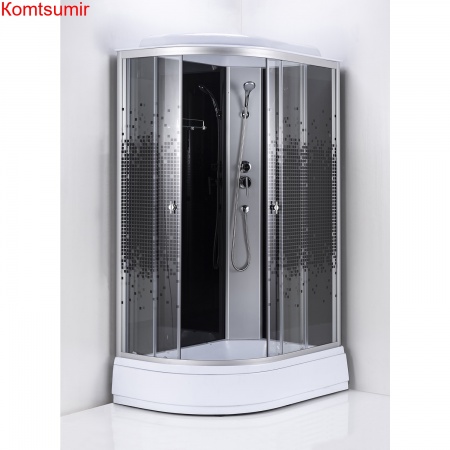 Душевая кабина Loranto 120x80x215 правая, поддон 25 см, 4 мм прозрачное стекло с рисунком "мозайка" (CS-1200-25ТМ/М R)
