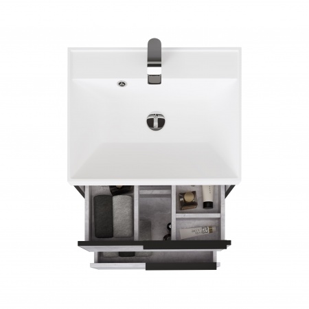 Тумба Fostero 60 подвесная Цемент Светлый с раковиной