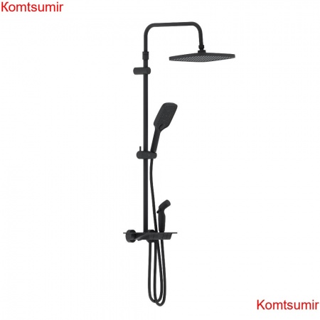 Damixa 953770300 Gala ДС с ванно-душевым ТМС смесителем-полкой и гиг.душем, чёрный