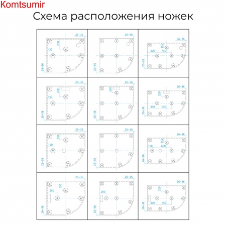 Душевой поддон асимметричный RGW ST/AR-G Графит 900x1200
