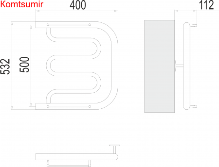 Фокстрот БШ 500х400 Полотенцесушитель  TERMINUS