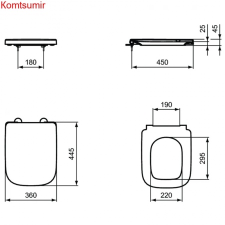 Крышка-сиденье для унитаза Ideal Standard i.life A с функцией плавного закрытия, белая (T453101)