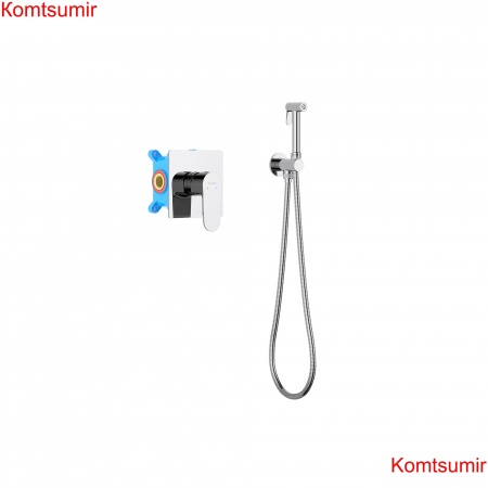 Набор с гигиеническим душем (смеситель + гигиеническая лейка + шланг + шланговое подсоединение с держателем) AQUATEK AQ1219CR ОБЕРОН