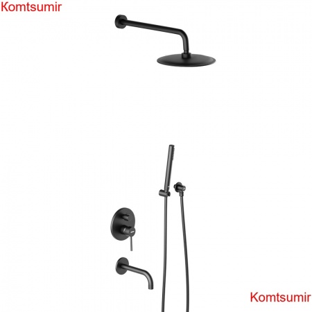 Damixa 936510300 Scandinavian Pure встраиваемая душевая система  с ванно-душевым смесителем и изливом, чёрн Damixa 936510300 Scandinavian Pure встраиваемая душевая система  с ванно-душевым смесителем и изливом, чёрн