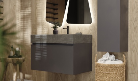 Тумба Facet 80 подвесная, антрацит