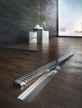 Душевой лоток AlcaPlast APZ101 750 с опорами серый, хром, выпуск боковой