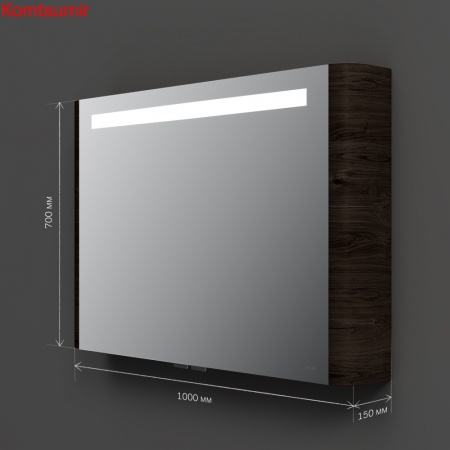 M30MCX1001TF Sensation, зеркало, зеркальный шкаф, 100 см, с подсветкой, табачный дуб, текстурированн