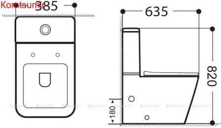 Унитаз с бачком напольный Aquanet Rimless Tavr 2.0 C1 LX-2905