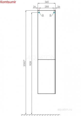 Пенал подвесной AQUATON Беверли правая, белый (1A235403BV01R)