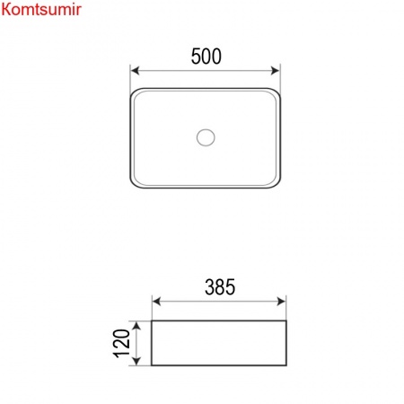 Раковина Azario 500х 385х120 накладная, белый (AZ-2242)