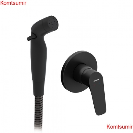 Damixa 777510300 Jupiter, смеситель монтируемый в стену с гиг. душем, черный Damixa 777510300 Jupiter, смеситель монтируемый в стену с гиг. душем, черный