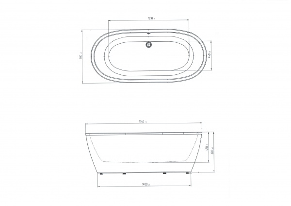 Акриловая ванна 1Marka Aima TONDO 174x80 Акриловая ванна 1Marka Aima TONDO 174x80