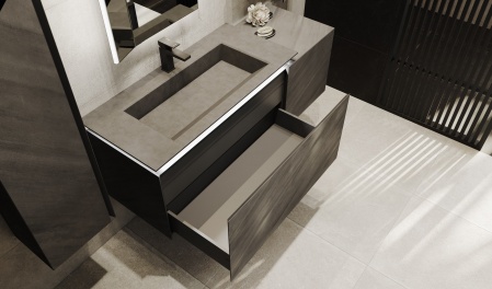 Тумба Incline 140 подвесная, бетон