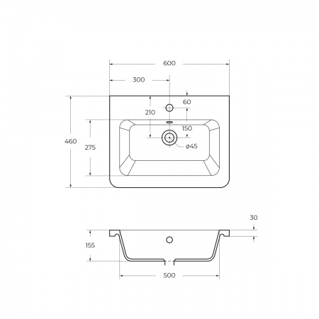 Керамическая раковина BelBagno URBAN 12060-KL