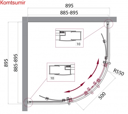 Душевой уголок BelBagno UNO-195-R-2-90-C-NERO