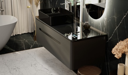 Тумба Shine 120  с Музыкальным Модулем подвесная антрацит