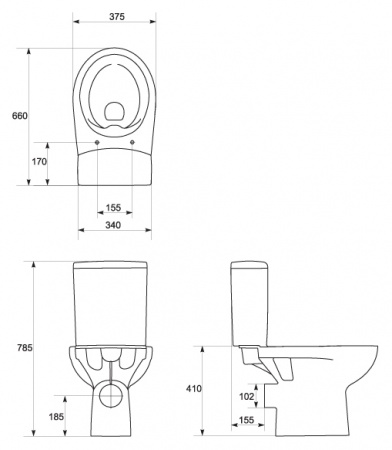 Унитаз-компакт Cersanit Nature New Clean On 011 3/5
