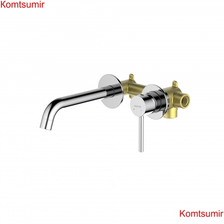 Смеситель для раковины настенный 2 отв. (внешняя и скрытая часть) AQUATEK AQ1313CR ЕВРОПА