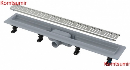 Душевой лоток AlcaPlast Simple APZ10 850 с решеткой и опорами серый, хром, в пол около стены