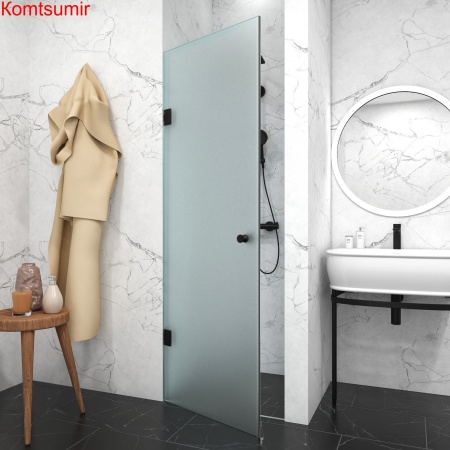 Душевая дверь 95х200 "GLASS" Распашная, фурнитура хром, прозрачное стекло 6 мм.