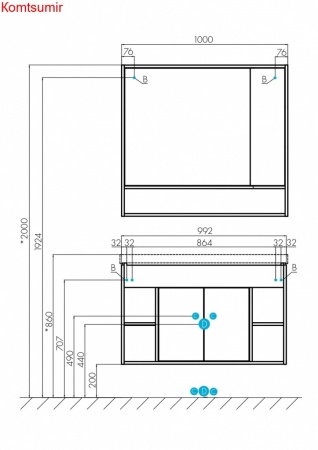 Зеркало-шкаф AQUATON Флай 100 белый, дуб крафт (1A237802FAX10)