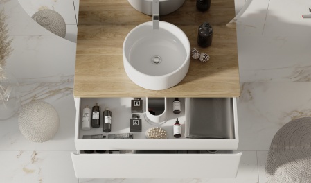 Тумба Solis new 100 подвесная Белая