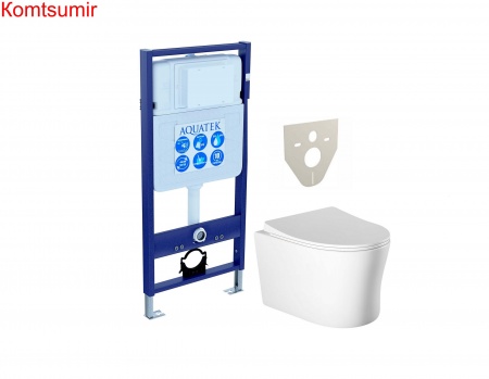 SET AQUATEK НИКА (рама AQUATEK Standard INS-0000012(без клавиши и крепежа)+унитаз НИКА AQ2009-00 с тонким сиденьем soft-close