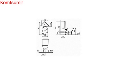 Угловой унитаз VitrA Arkitekt со стандартным сиденьем Угловой унитаз VitrA Arkitekt со стандартным сиденьем