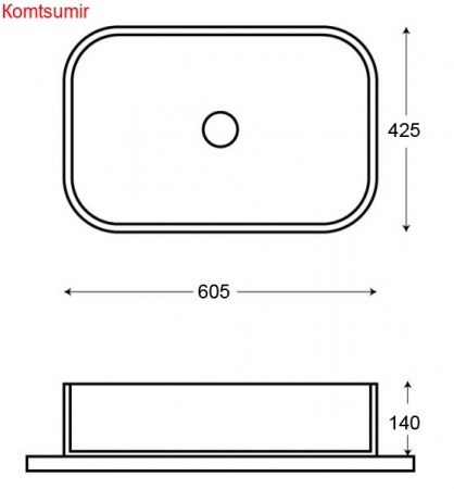 Раковина Azario накладная 605х425х140 цвет мрамор (AZ-78625)
