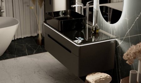 Тумба Shine 100 с Медиа Модулем подвесная антрацит