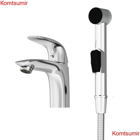 Damixa 310300001 Eclipse, смеситель для умывальника с гиг. душем, хром