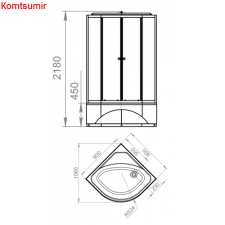 Душевая кабина DOMANI-Spa Delight Slim 99 high (90*90)