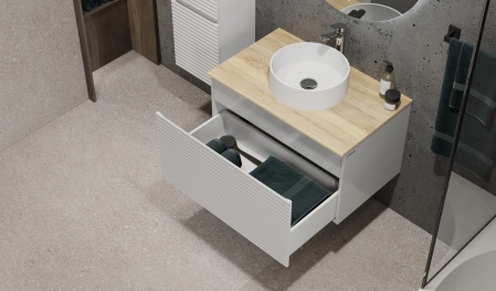 Тумба Cossety 80 подвесная, Белый/Дуб Мавелла голд