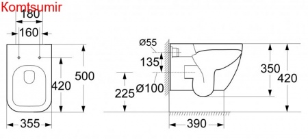 Унитаз подвесной безободковый BelBagno ALPINA BB10100CHR