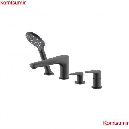 Смеситель на борт ванны на 4 отв. AQUATEK, матовый черный AQ1148MB БЕТТА